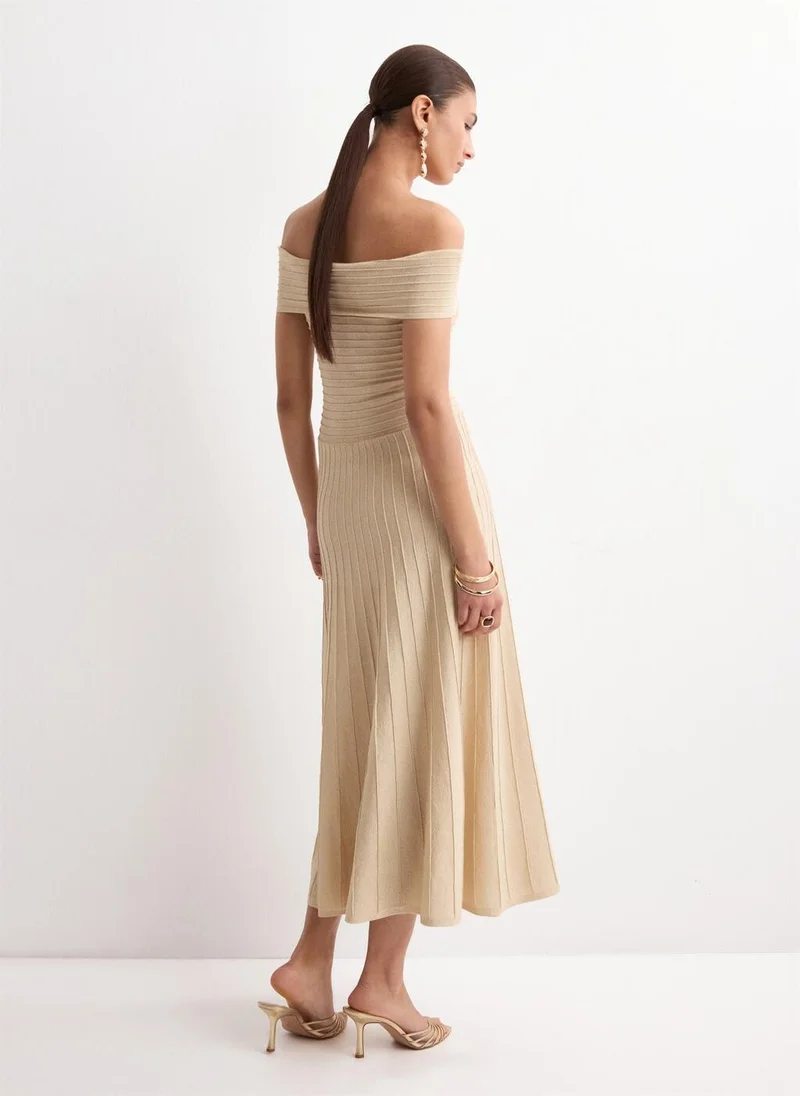 مانجو Strapless flared dress